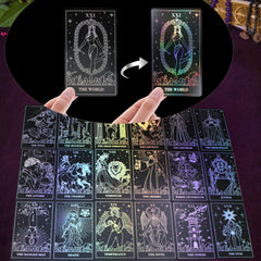 WJPC silver foil edge tarot gift box with decorative foil accents for elegant gifting