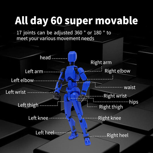 WKSBBTS T13 blue action figure with smooth joints for easy posing.