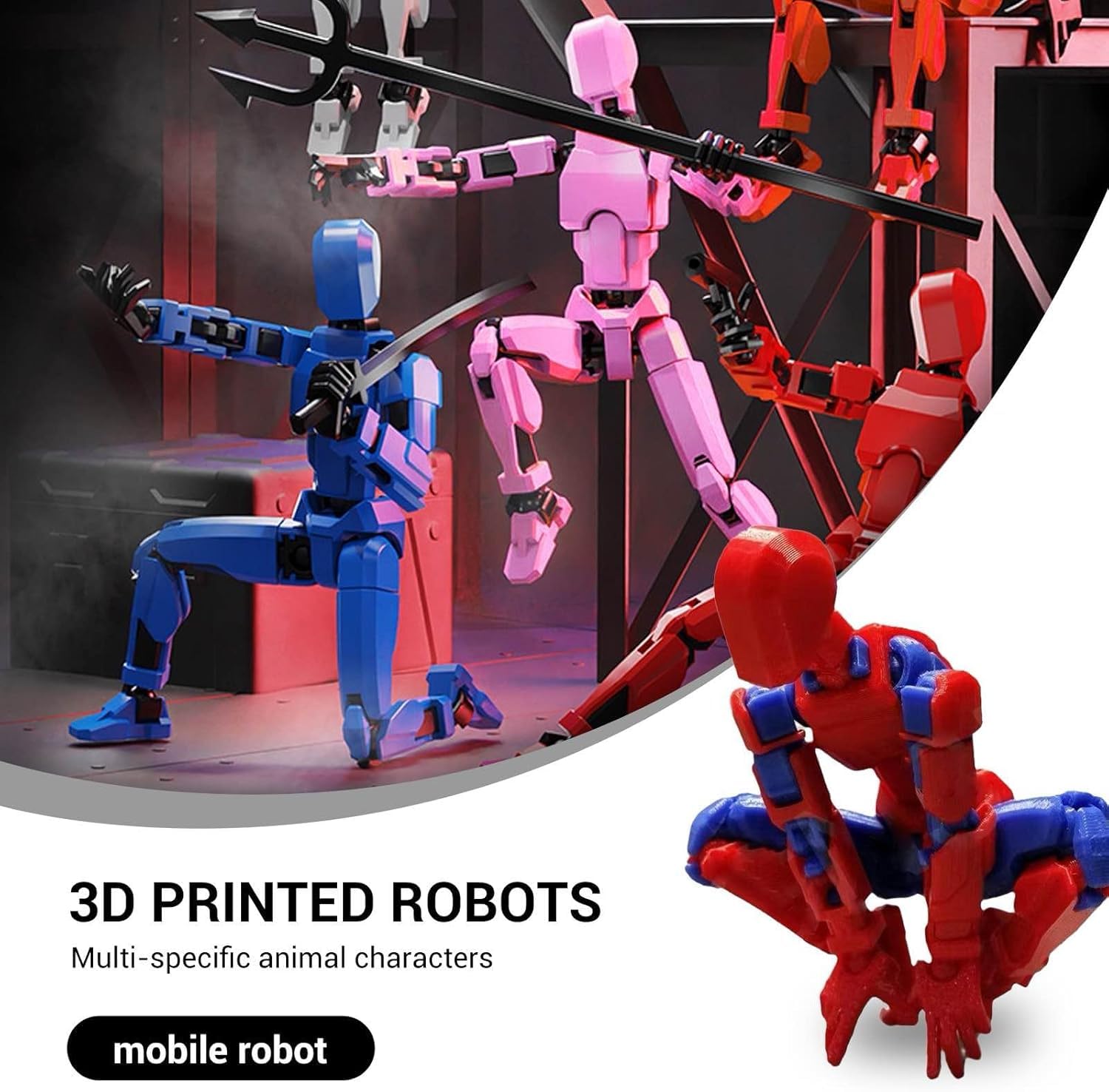 WKSBBTS T13 blue-red figure offers versatile poses for storytelling.