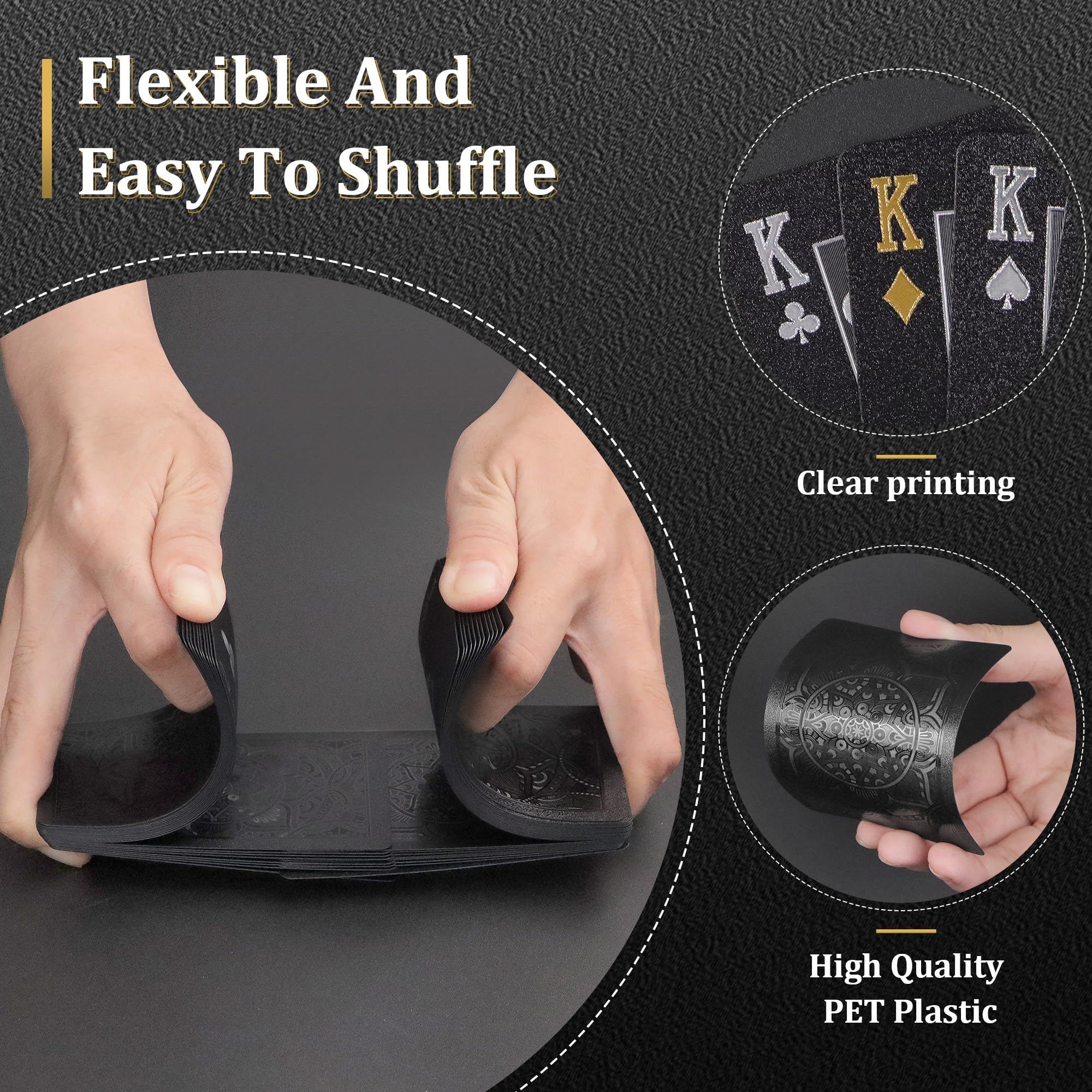 Wkchxd easy-clean playing cards that rinse clean after use.