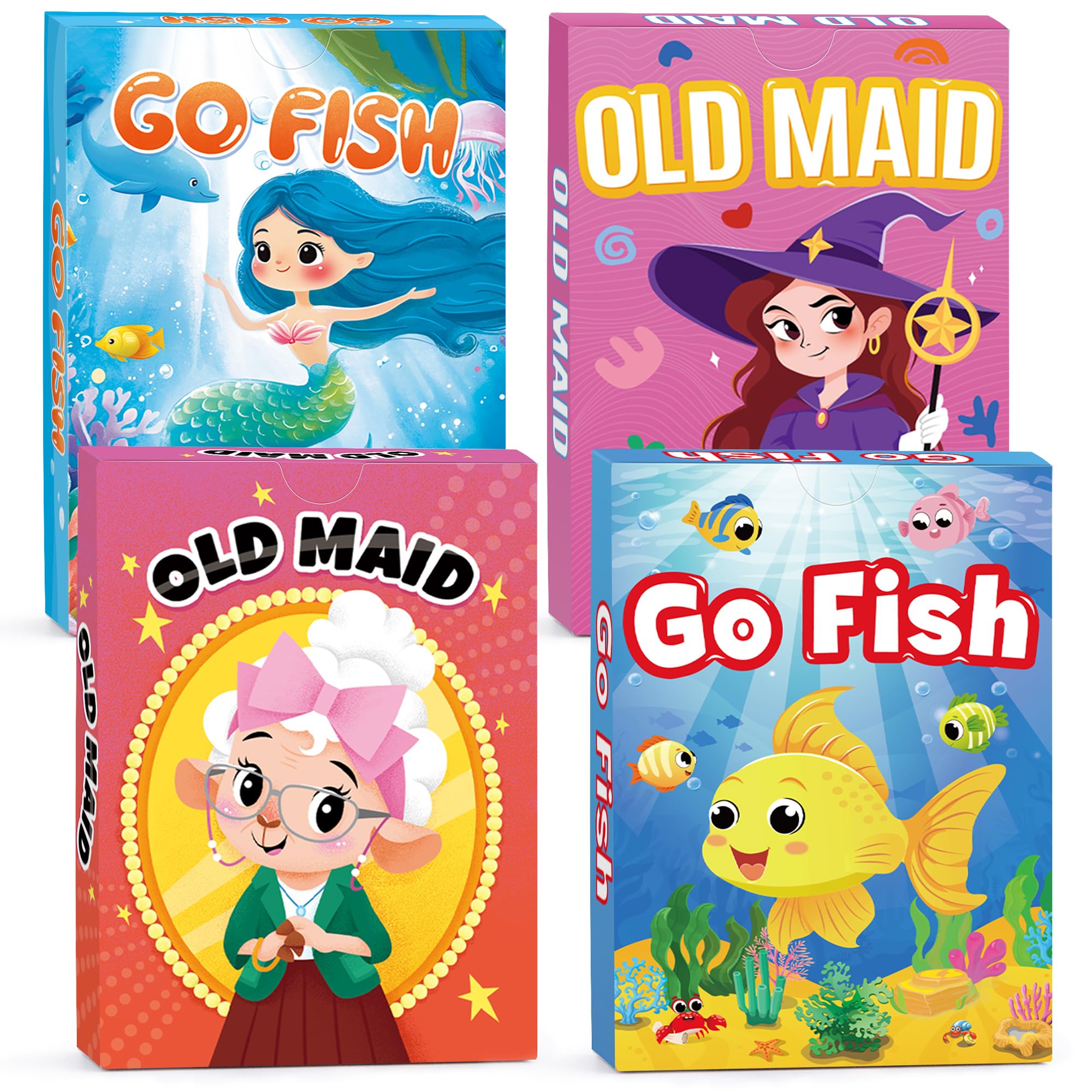 Wkchxd Go Fish ocean-animals deck for family game night and memory practice.