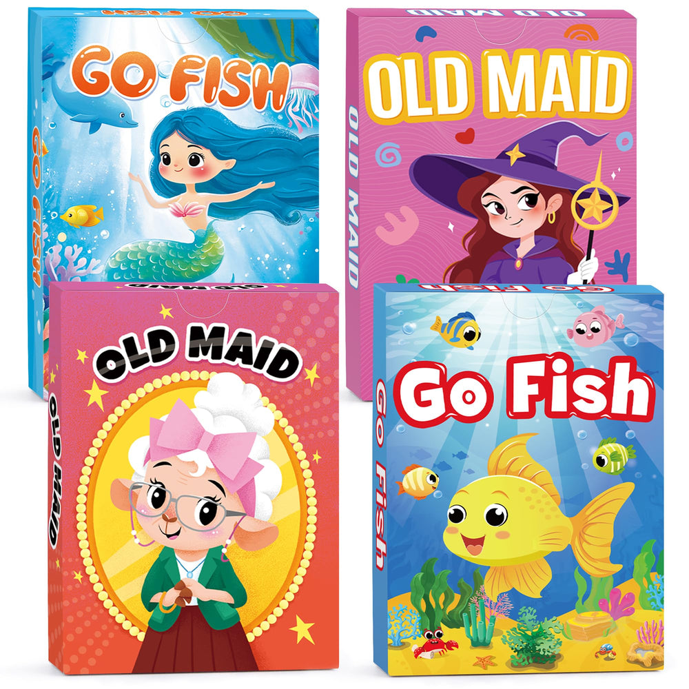 Wkchxd Go Fish ocean-animals deck for family game night and memory practice.