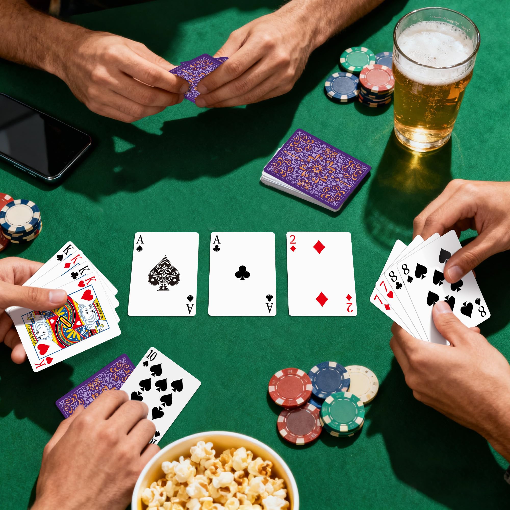 Wkchxd playing cards include 52 cards and jokers for classic games
