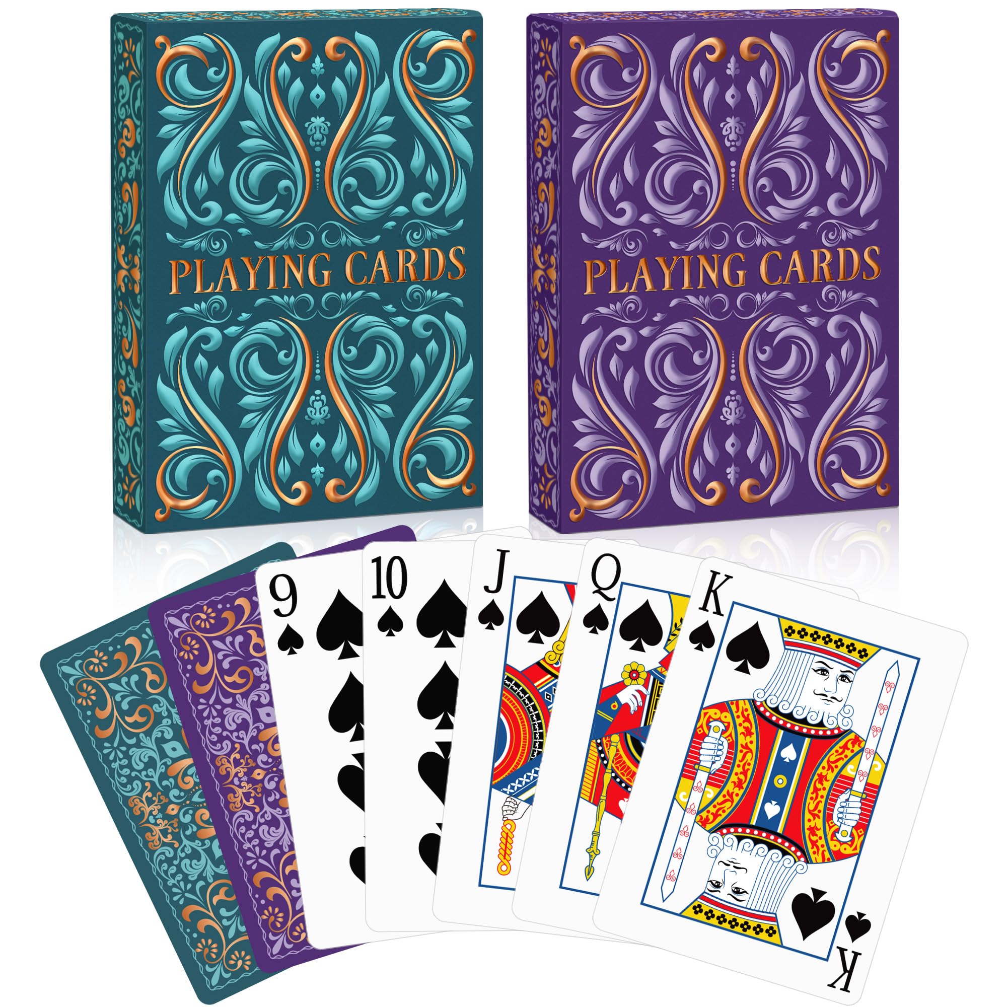 Wkchxd two-pack playing cards with box design for elegant game nights