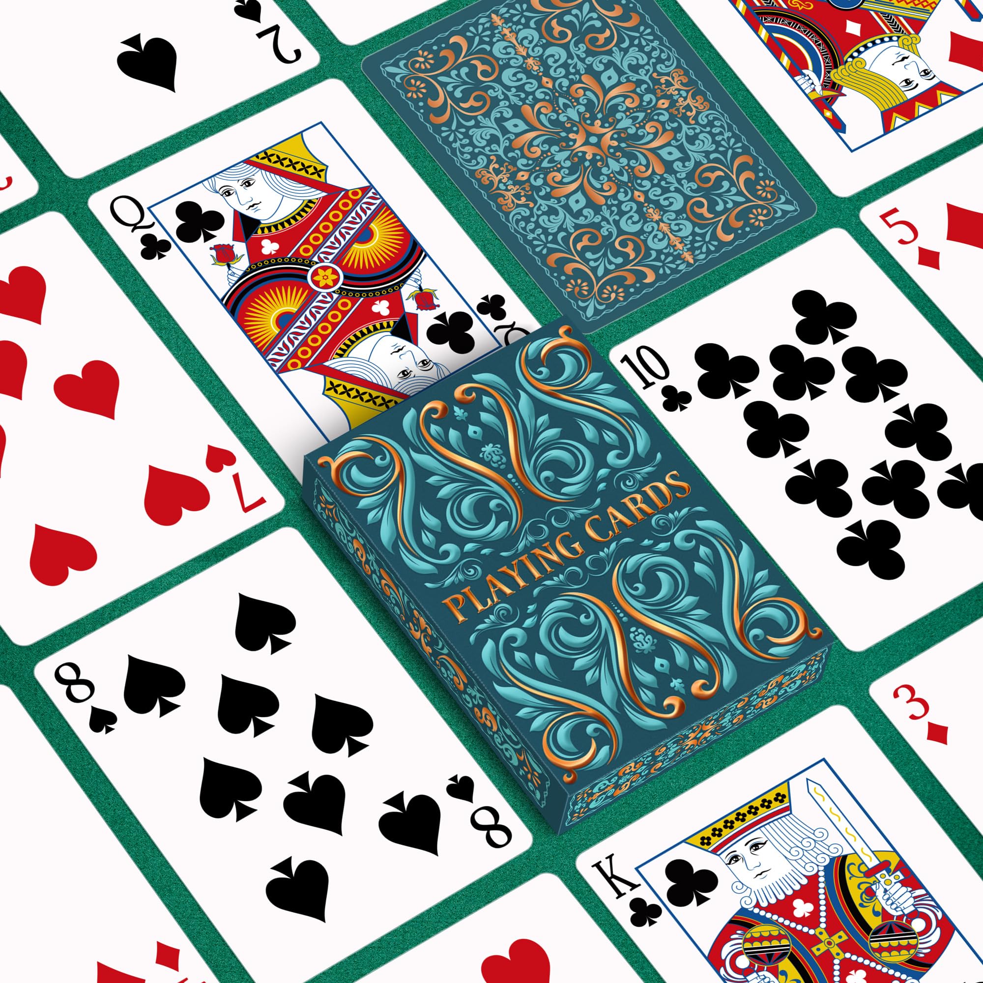 Wkchxd playing cards linen-finish provides durable, professional feel
