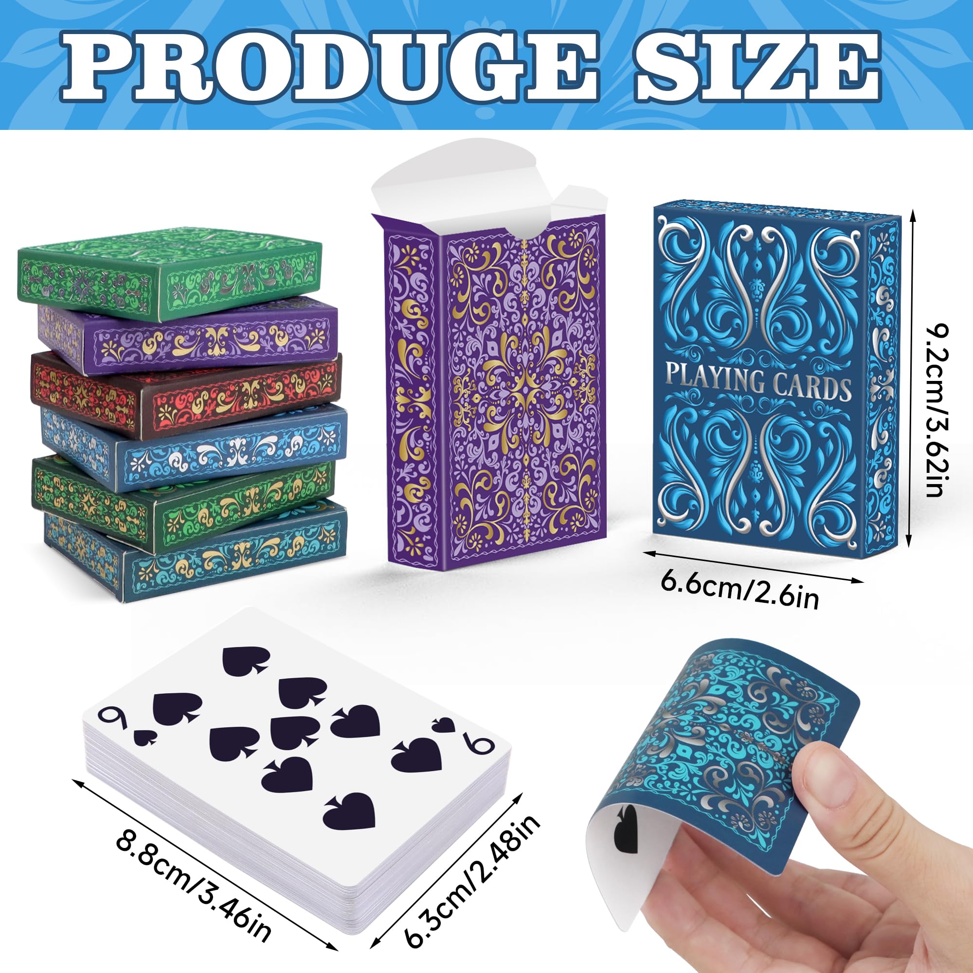 Wkchxd blue deck playing cards, durable and travel-friendly
