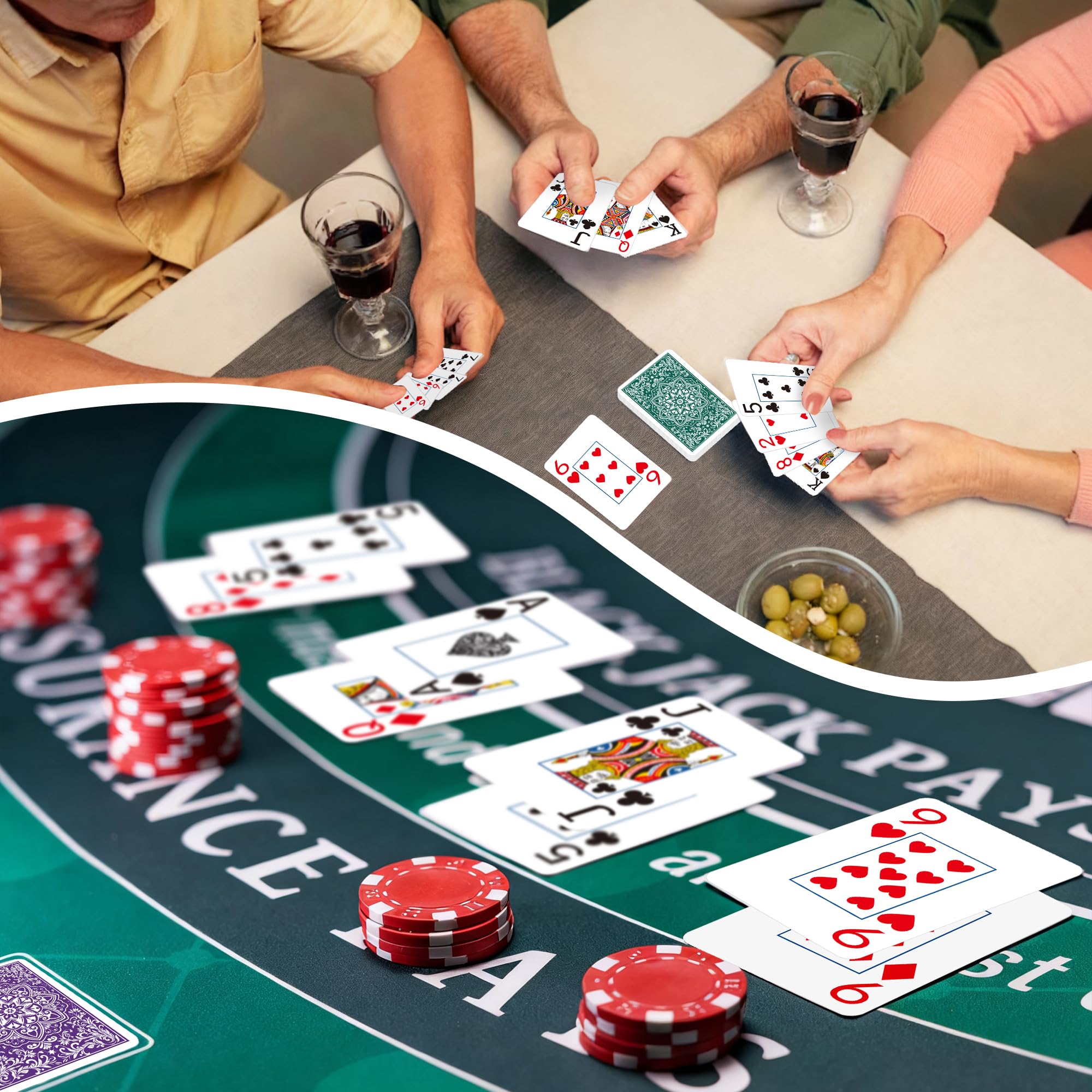 Wkchxd playing cards casino-theme party set enhances themed events.