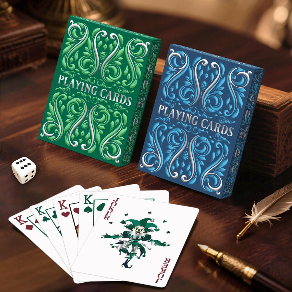 WKCHXD poker-size standard-index cards improve readability during play.
