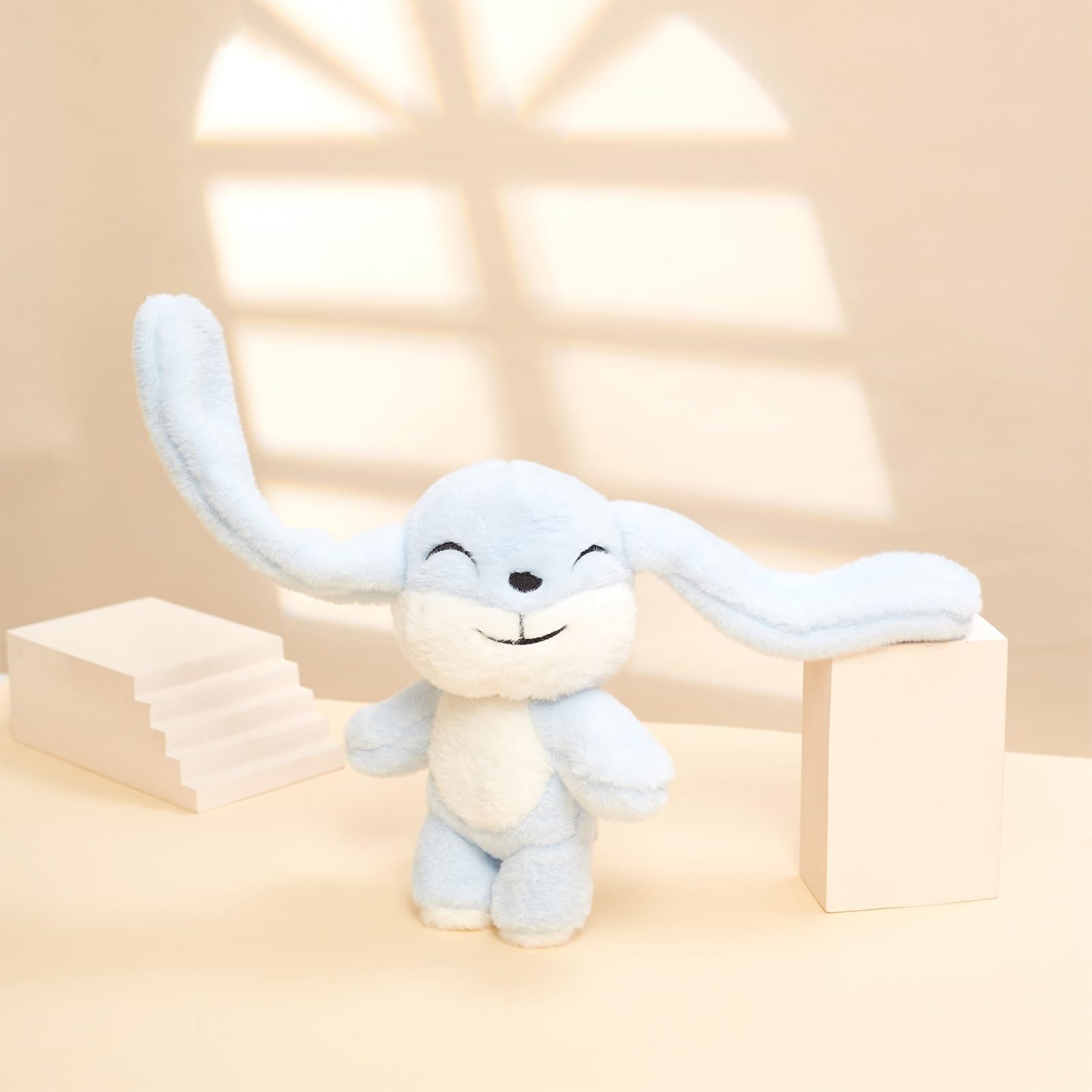 WLSUNYAO 11 inch blue bunny plush ideal for Easter and birthdays.