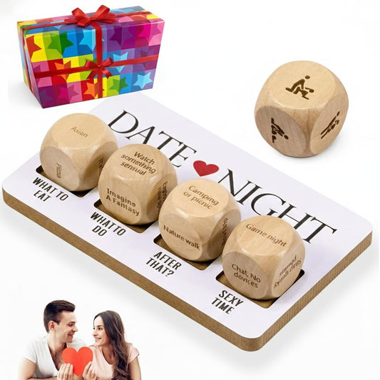 WLHAG Date Night Dice Set box on table, inviting spontaneous couple's activities.