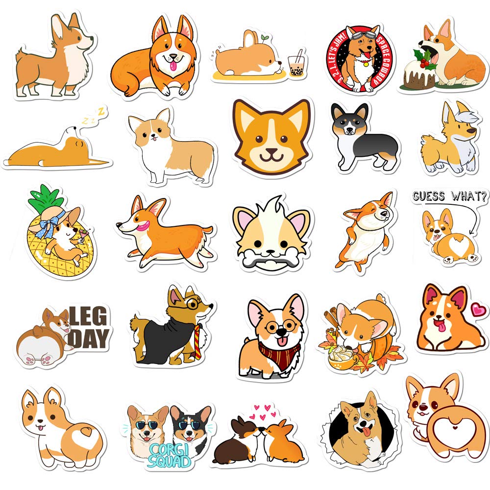 WLJIAO Welsh Corgi decals on water bottle highlighting waterproof vinyl finish