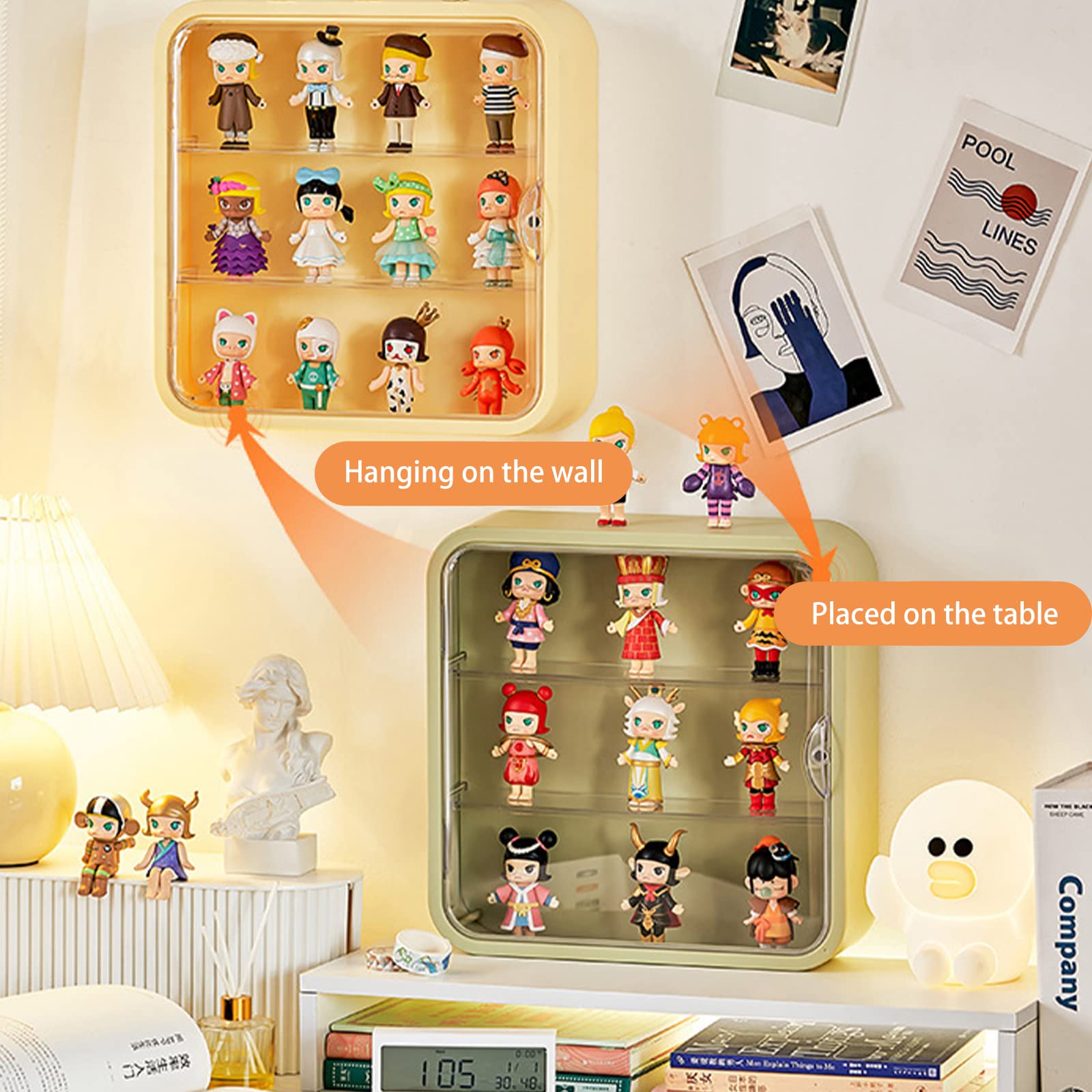 WMM adjustable display stand with pink finish enables easy, secure viewing of your figures.