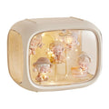 WMM Figure Display Case with Light highlights figures at night for enhanced viewing.