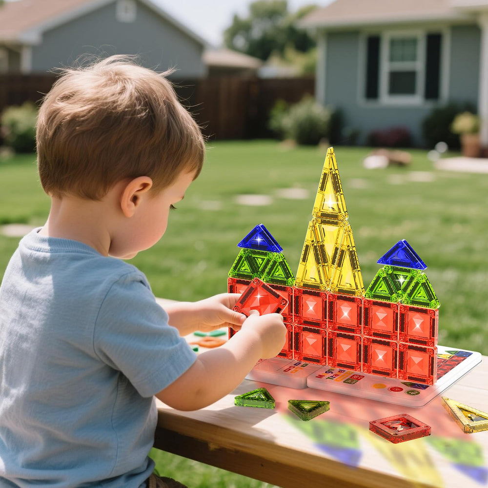WMXDU colorful tile set supports color recognition and spatial skills during play.
