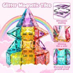 WMXDU glitter diamond tiles sparkle during imaginative play.