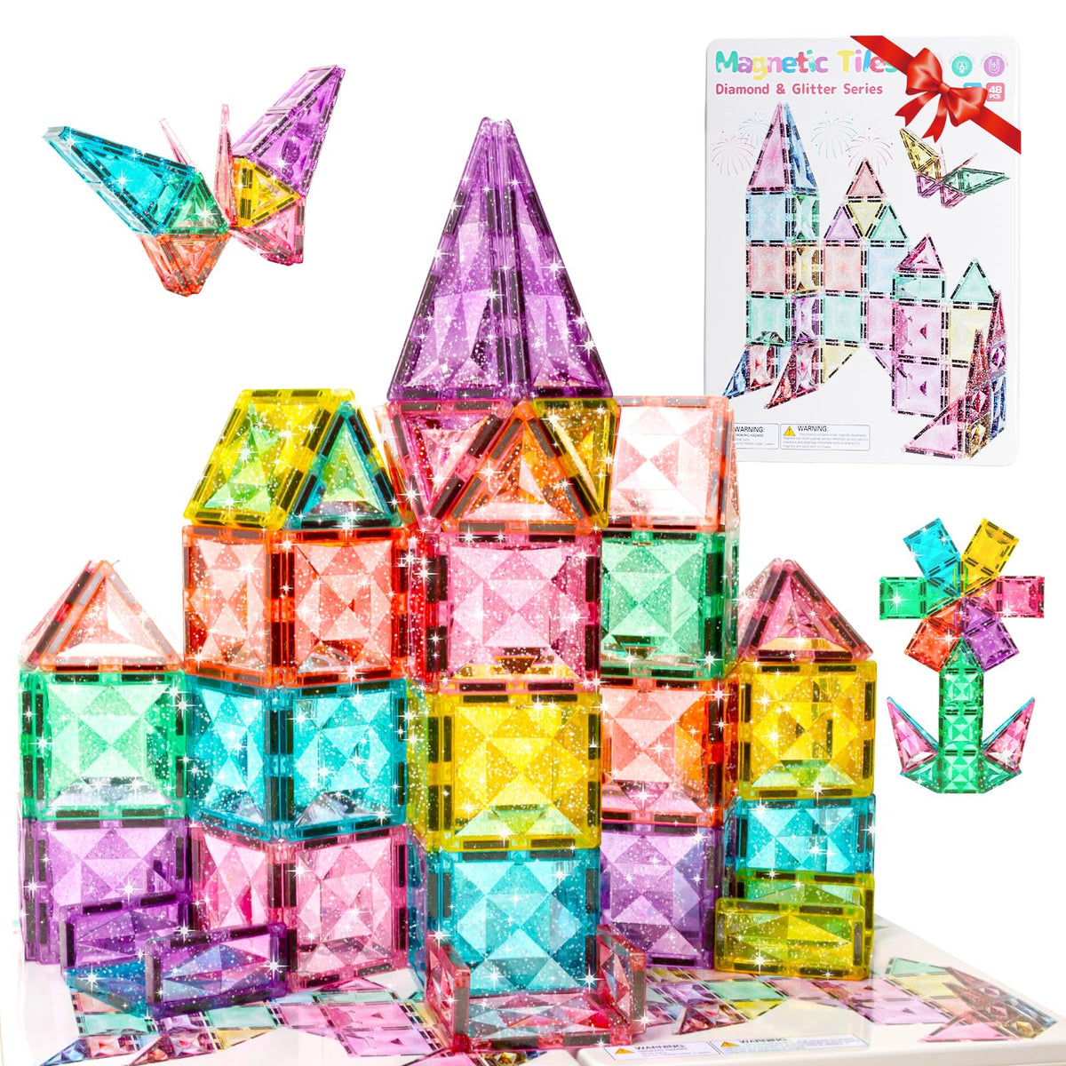 WMXDU large pastel magnetic tiles for bright, creative building sessions.