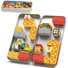 WMXDU Magnetic Blocks with Magnet Box on stable on-the-go surface for kids