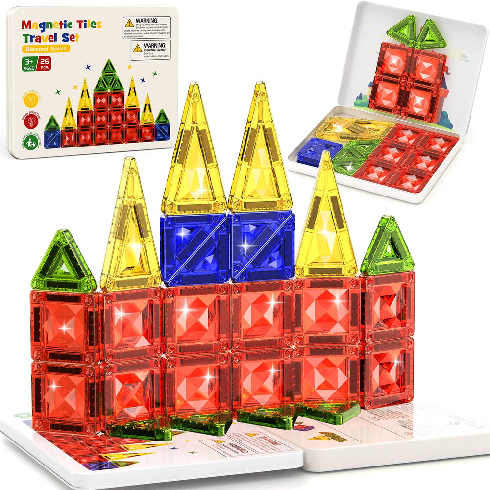 WMXDU mini diamond tiles in travel case spark imaginative play during trips and promote creative quiet time.