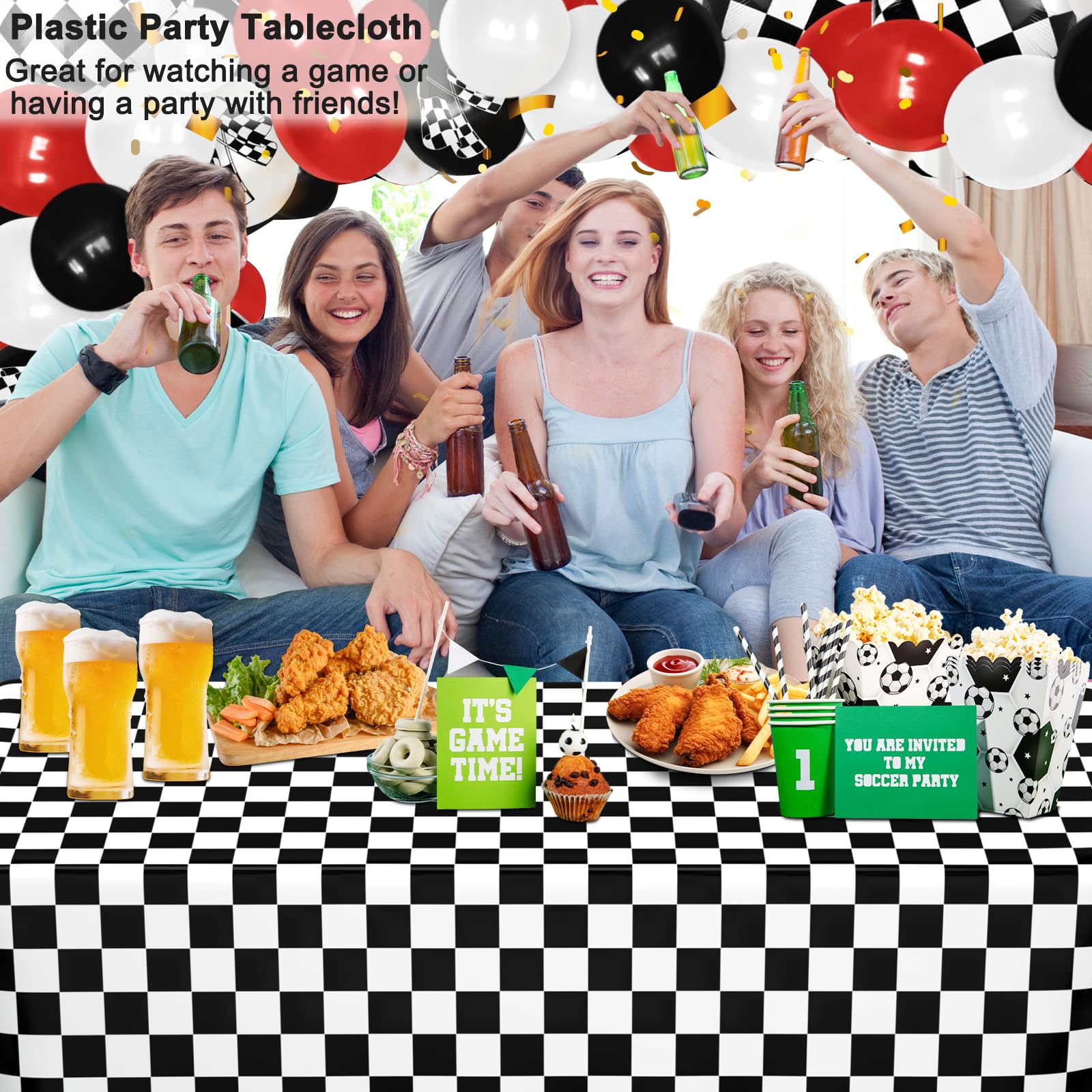 WNINK disposable tablecloth for easy post-party tidying.