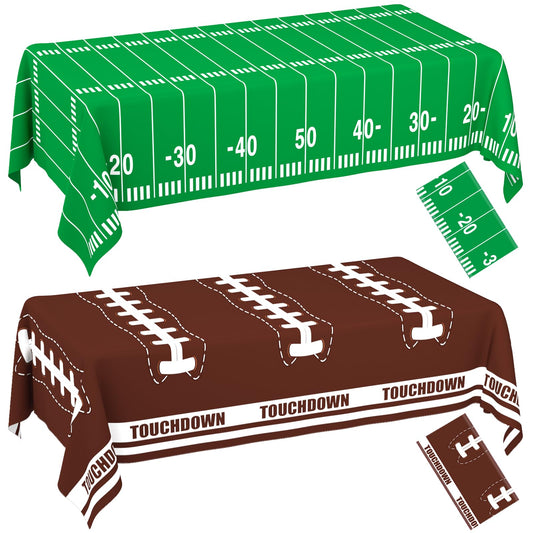 WNINK 2-pack football tablecloth packaging for easy setup and cleanup.