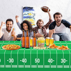 Easy cleanup after party with WNINK football tablecloth roll-up