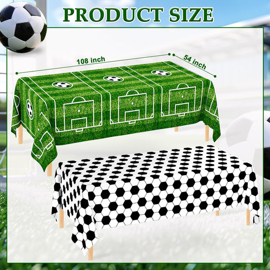 WNINK soccer tablecloth disposable rectangle, simple cleanup after the celebration.