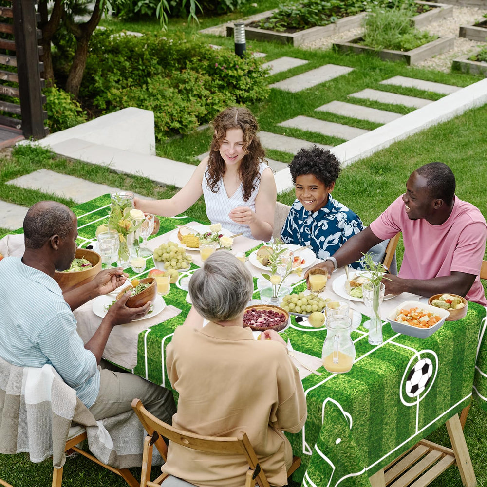 WNINK soccer tablecloth easy-clean surface makes cleanup after parties quick.