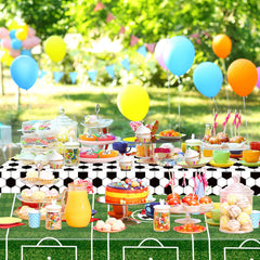 WNINK soccer tablecloth supports relaxed party setup with versatile applications.