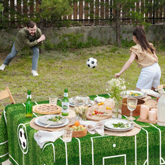 WNINK soccer tablecloth waterproof and oilproof, protecting surfaces during meals.