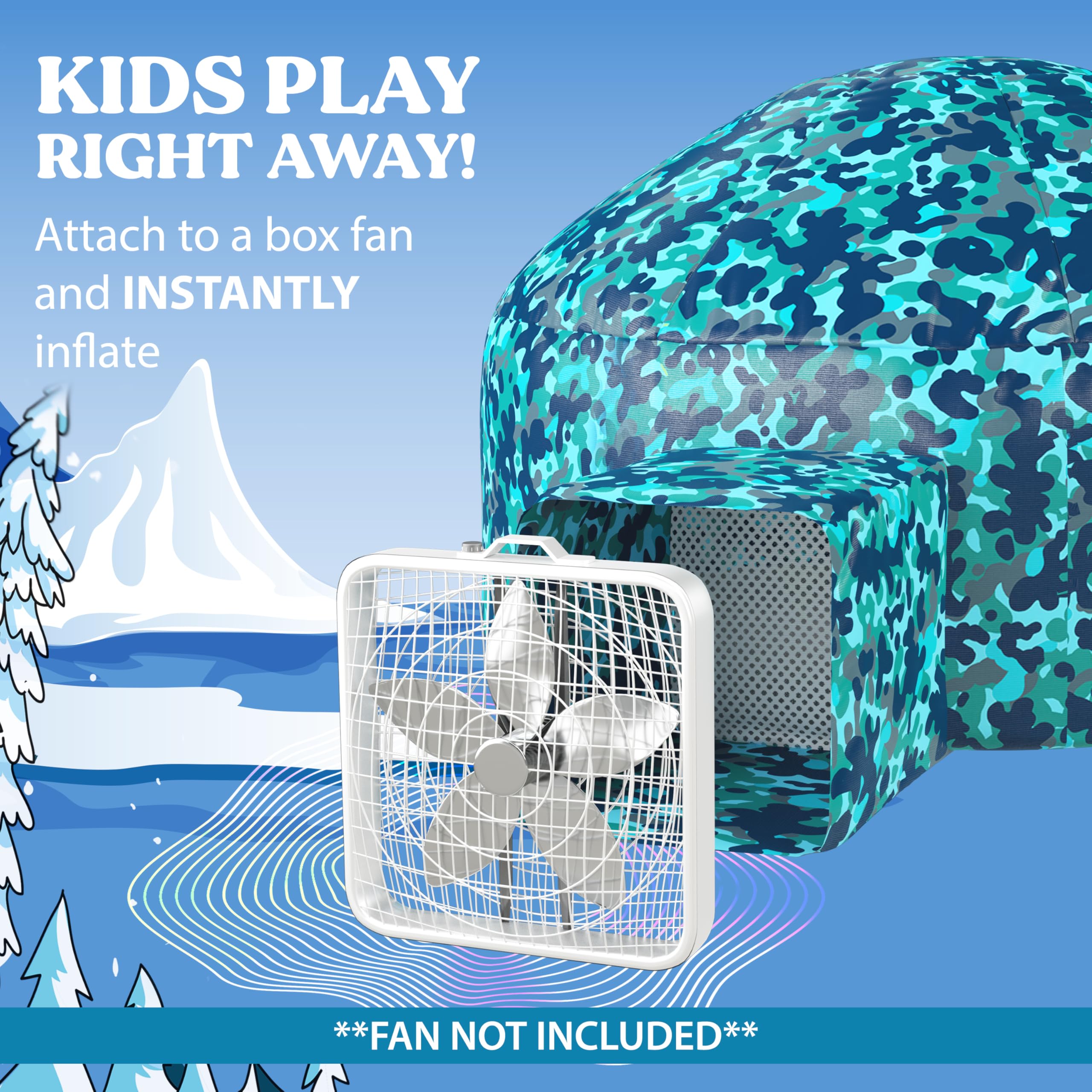 W&O Arctic Camo Aerodome side view shows sturdy structure for kids.