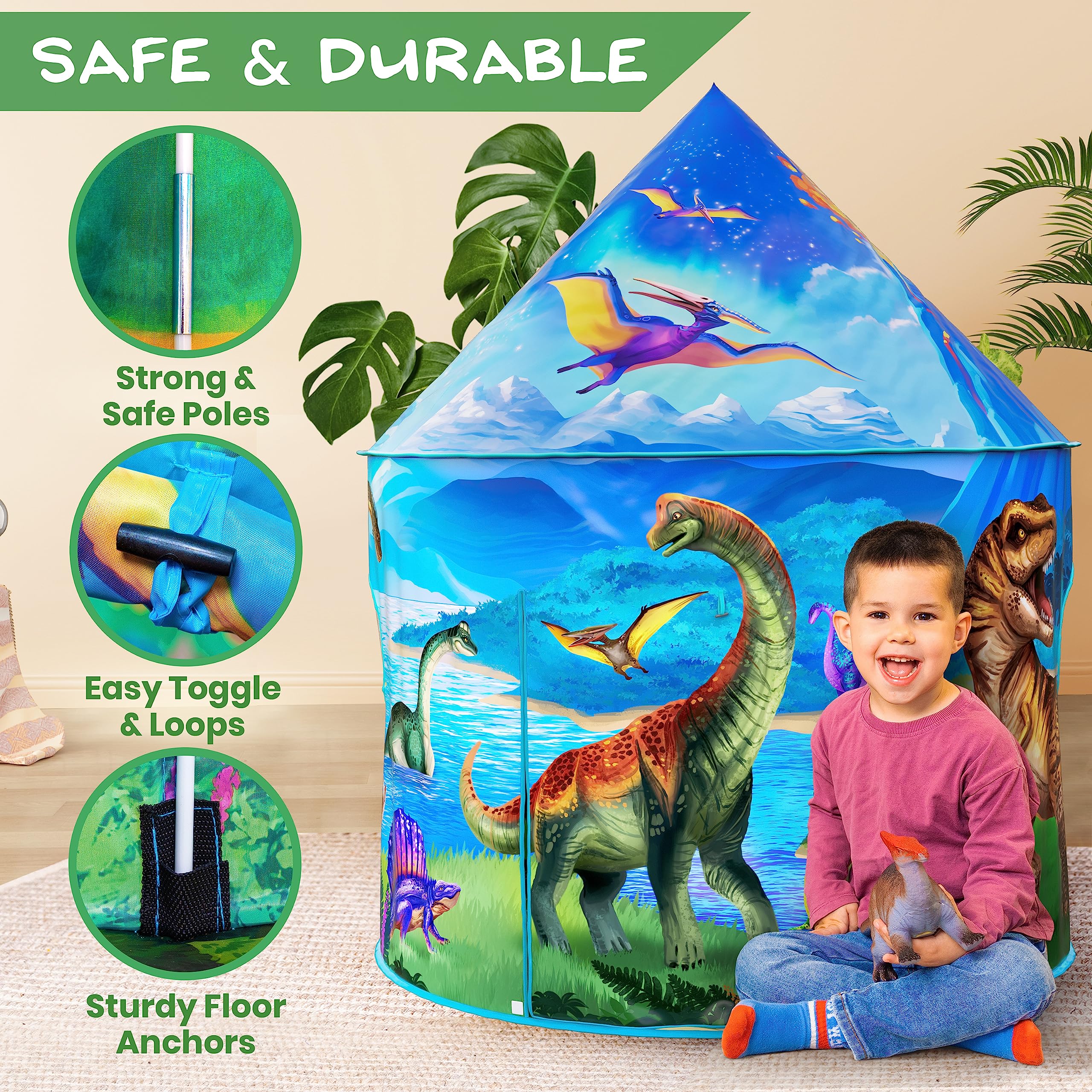 Dino Discovery e-booklet and durable design enhance playtime.