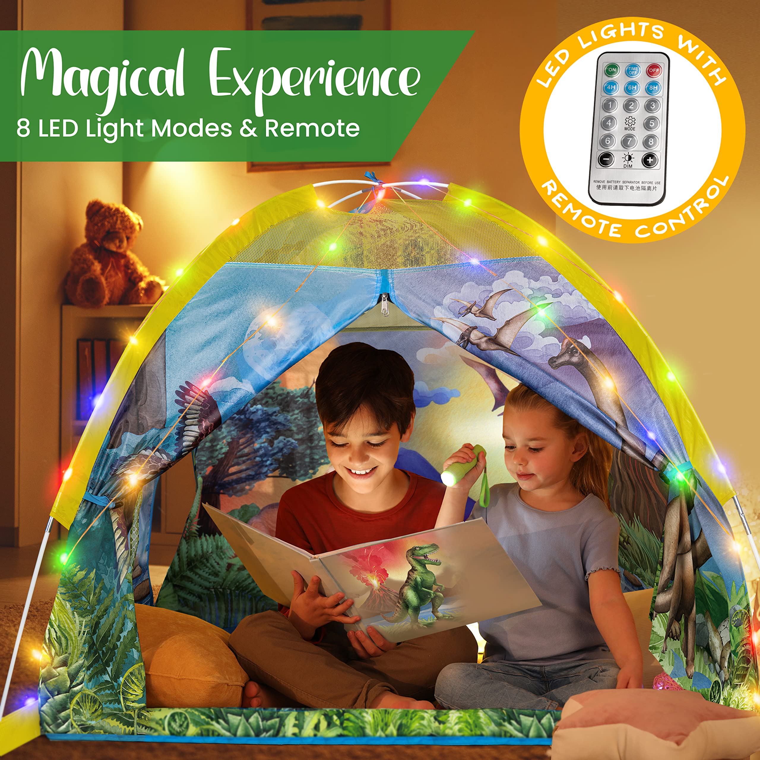 W&O Dino Super Dome LED lights with remote create a magical glow