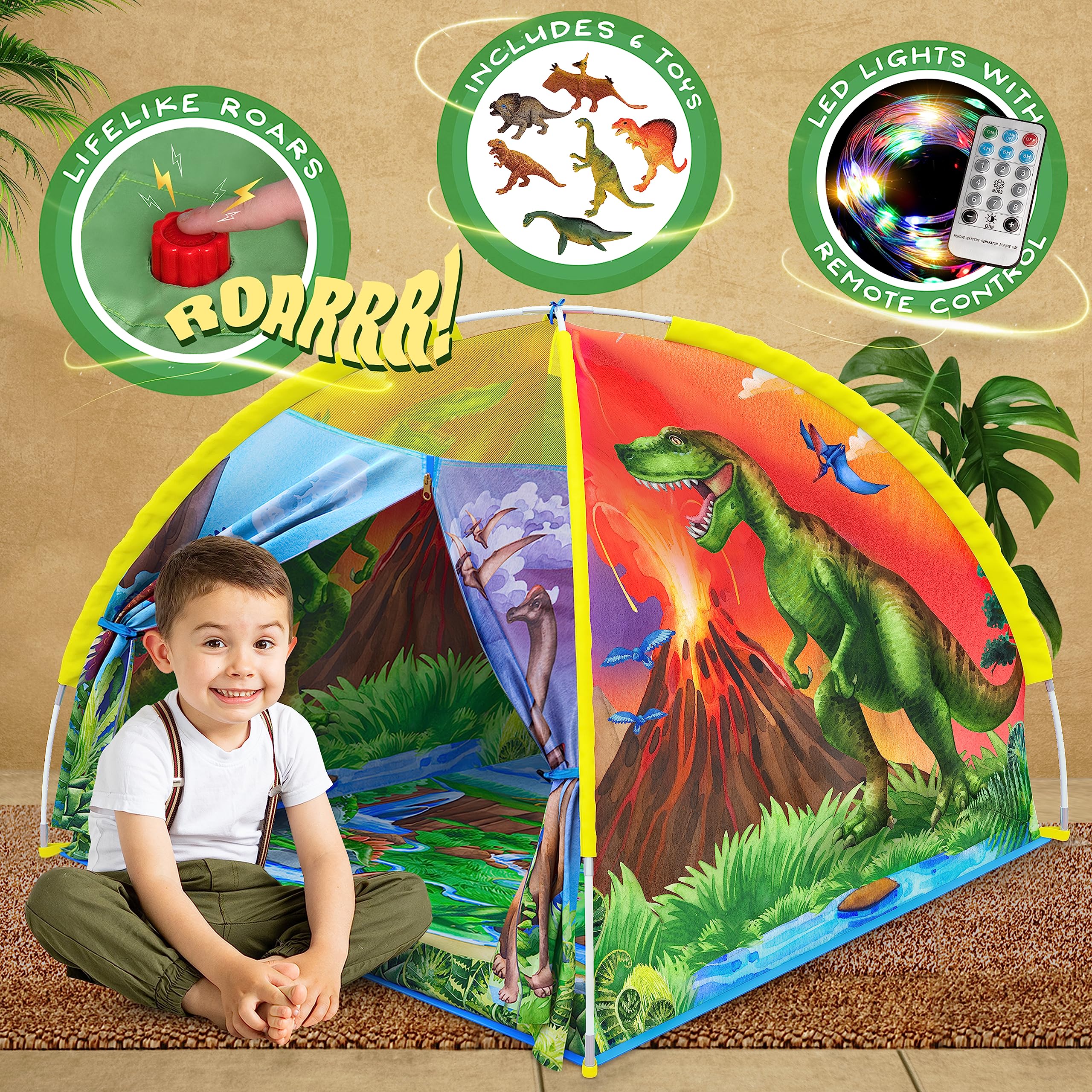 W&O Dino Super Dome roar button with six sounds for interactive play