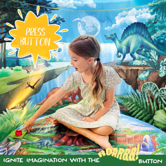 W&O Dinosaur Discovery tent LED lights create cozy ambiance with remote control.
