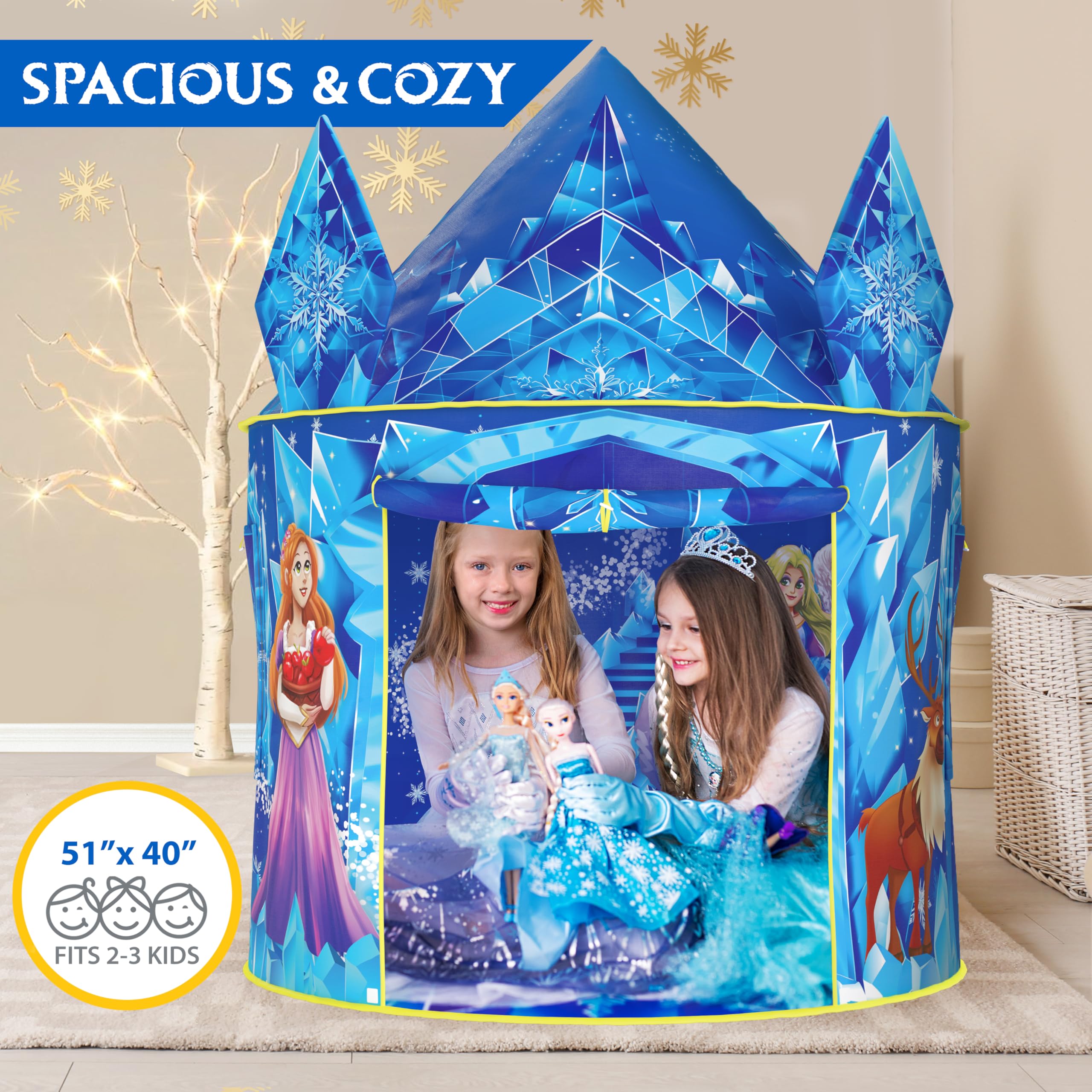 W&amp;O Frozen Princess Tent uses durable polyester for easy cleaning and lasting use.