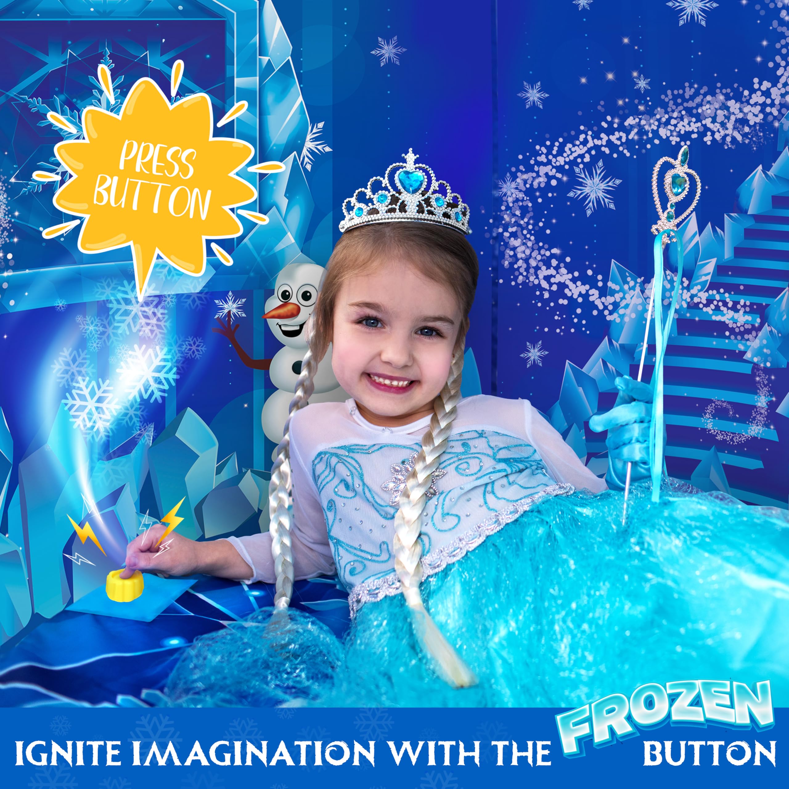 W&amp;O Frozen Princess Tent includes a sound button delivering six enchanting effects.