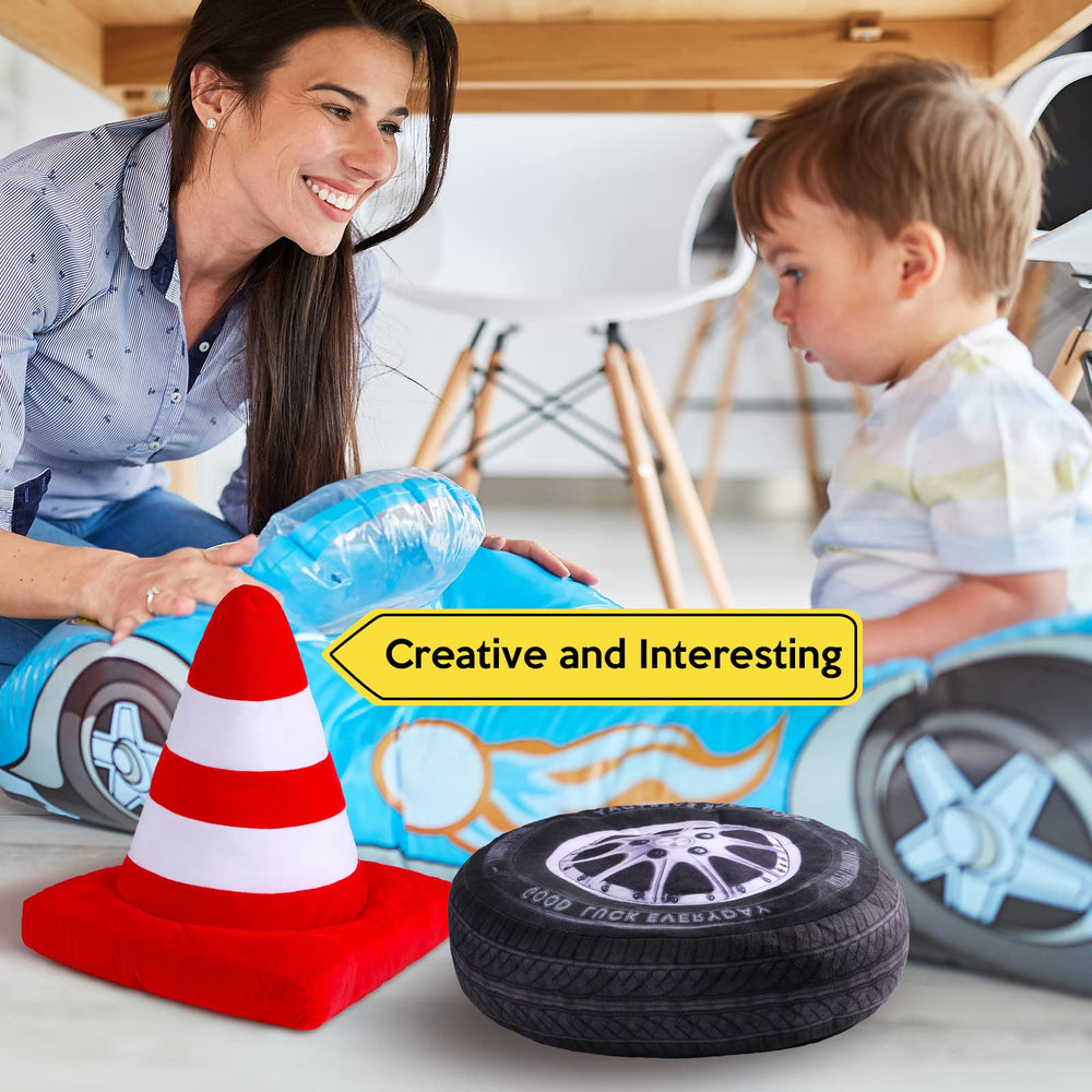 Woanger car-themed pillow doubles as a nap or reading cushion.