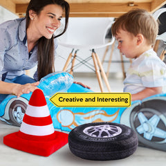 Woanger car-themed pillow doubles as a nap or reading cushion.