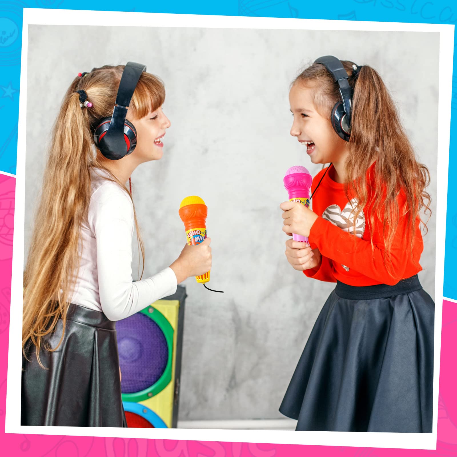 Woanger kids singing toy microphone with lightweight easy to grip design.