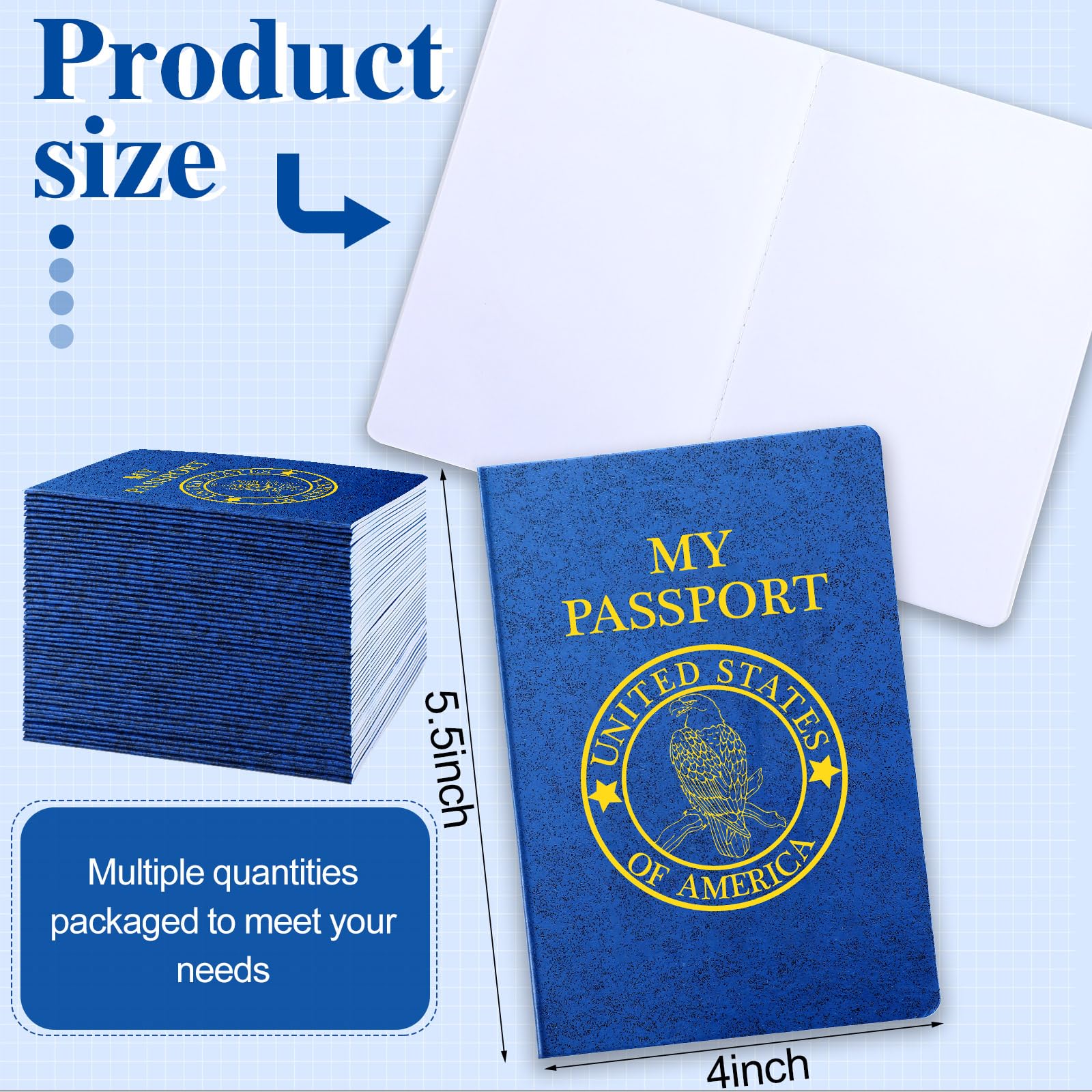 Woanger passport blue cover back, sturdy design for crafts
