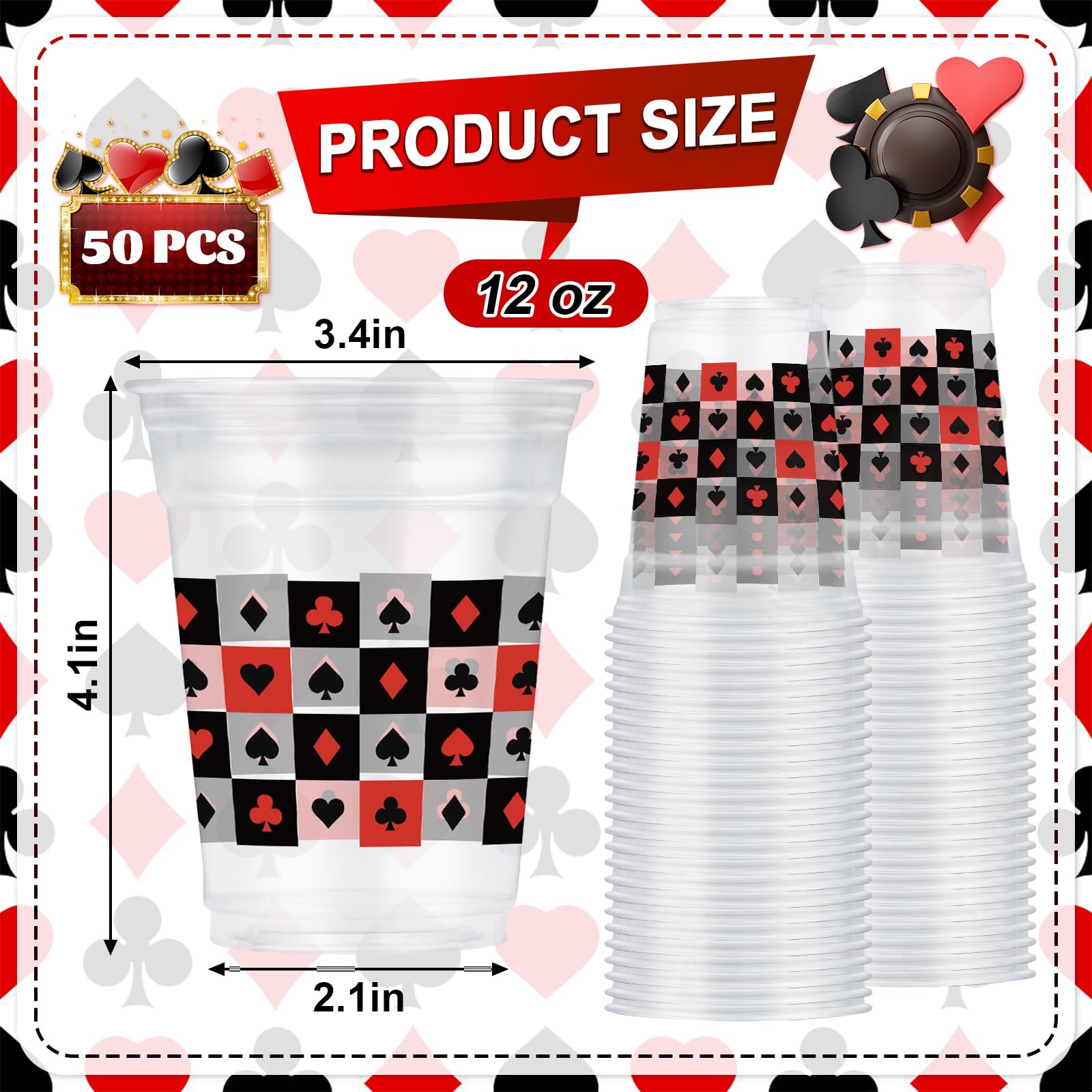 Wobeny casino cups showing card suits design for poker nights.