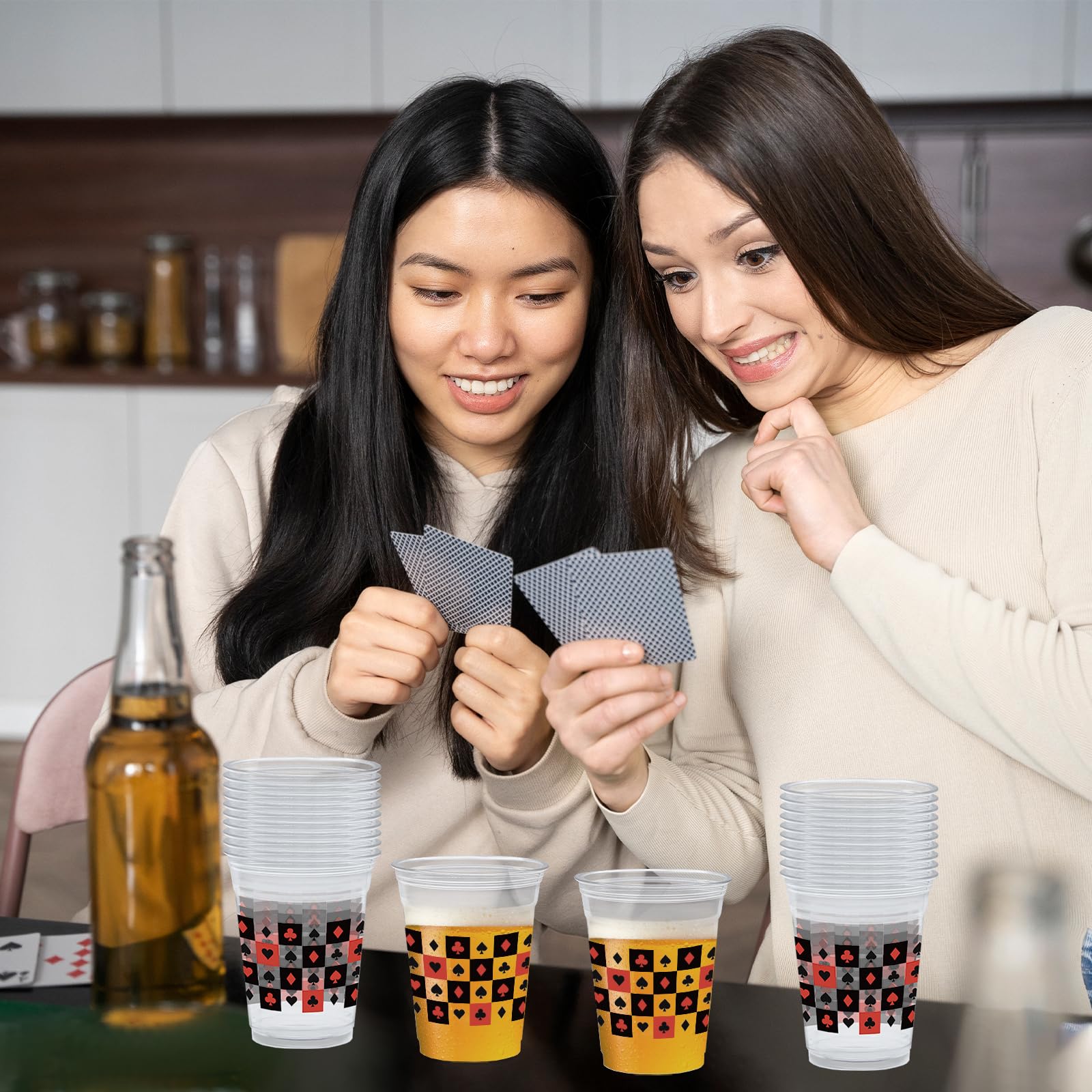 Wobeny spill-resistant durable plastic cups reduce mess.
