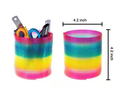 Durable plastic construction for repeated play in homes or schools.