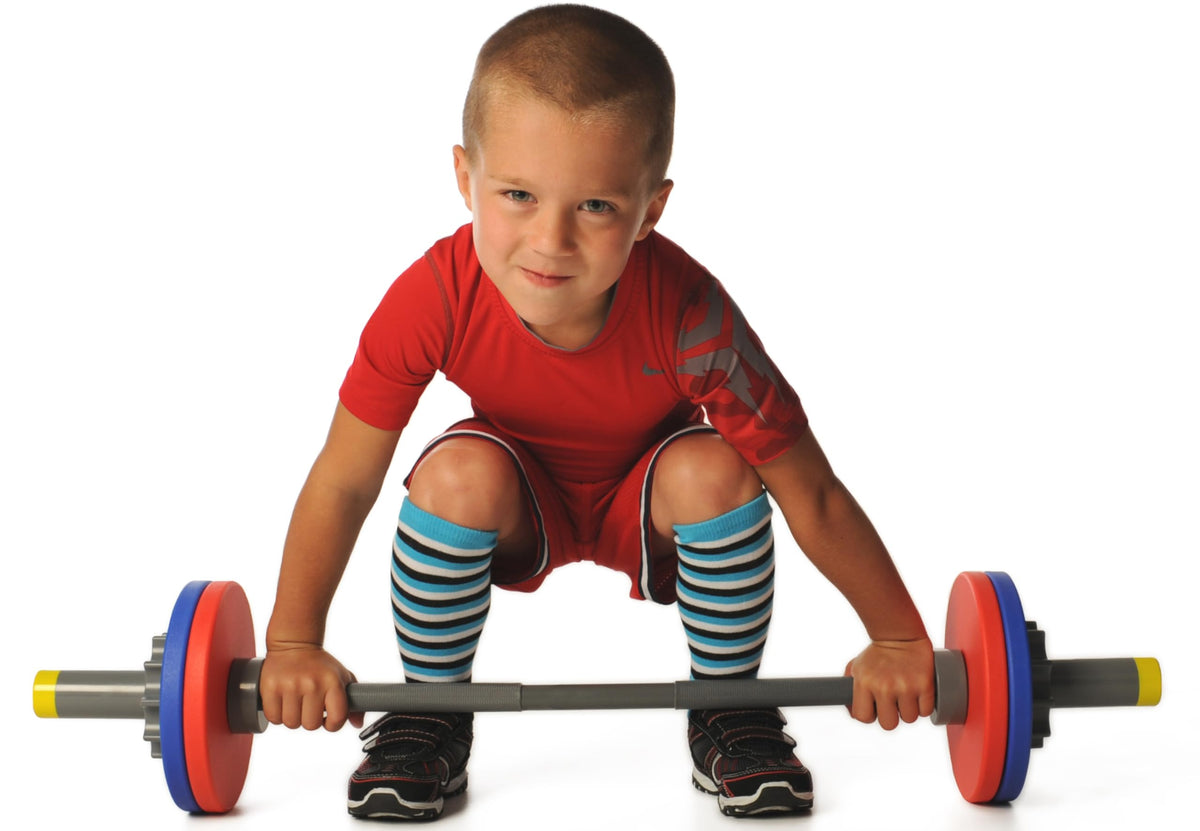 WOD Toys Barbell Mini barbell full set ready for kids' safe home workouts.