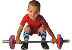 WOD Toys Barbell Mini barbell full set ready for kids' safe home workouts.