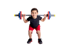 WOD Toys Barbell Mini dimensions 3 ft length suited for kid-sized workouts.