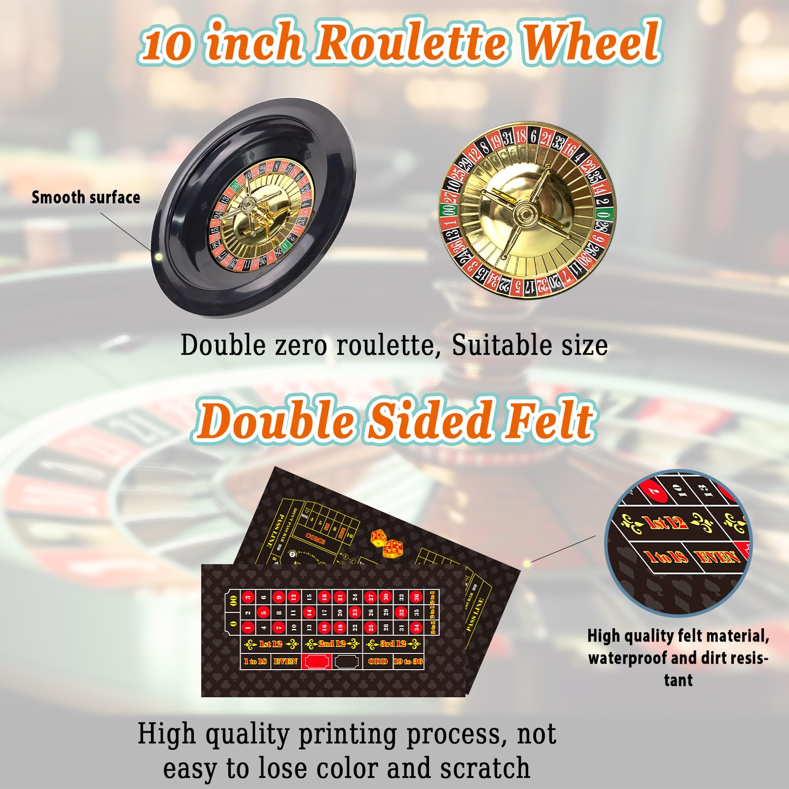 WodGod double-sided felt mat provides clear patterns for casino-style play at home.