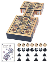 WodGod Royal UR board with drawers shows built-in storage for game pieces.