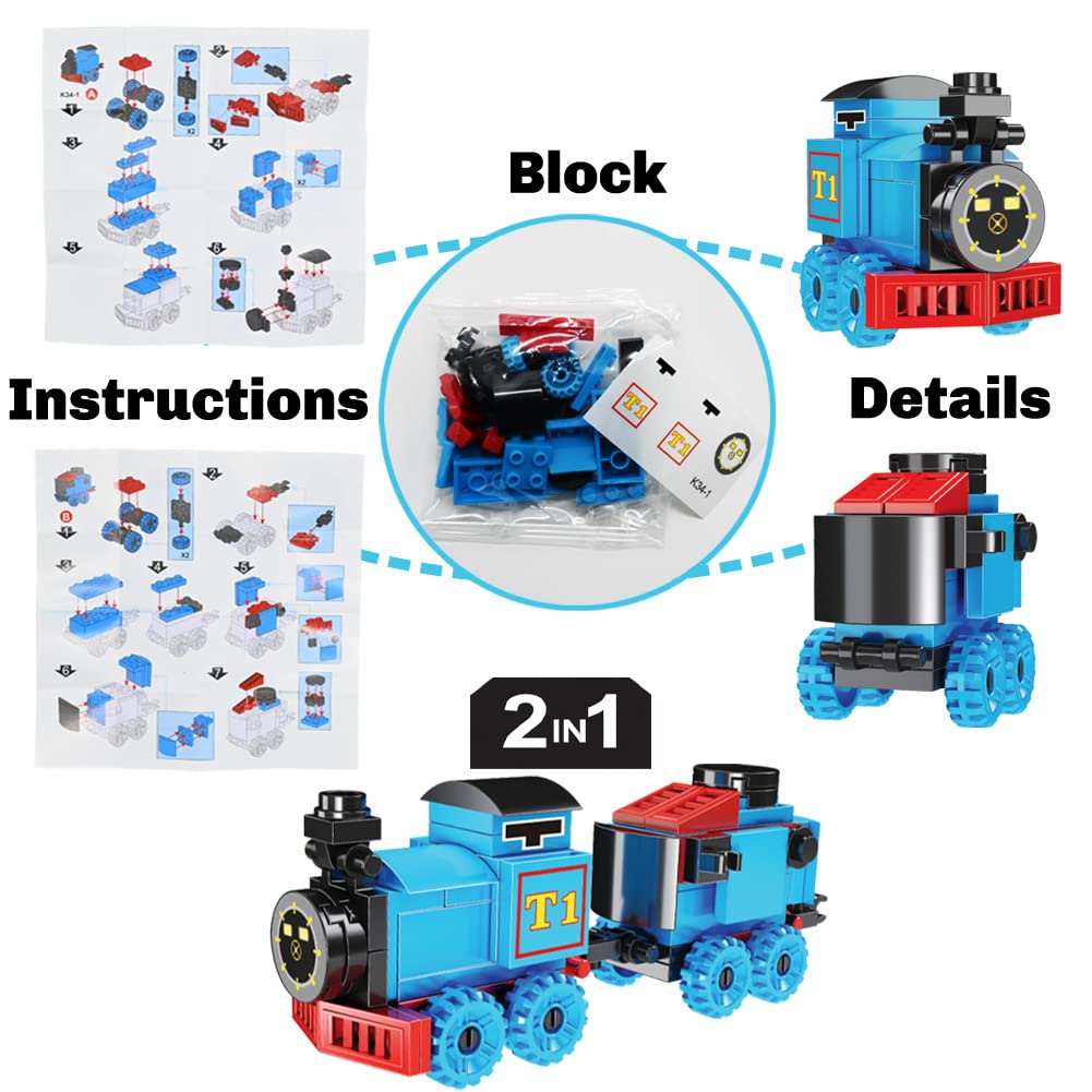 Train pieces form a giant, connected train for collaborative play