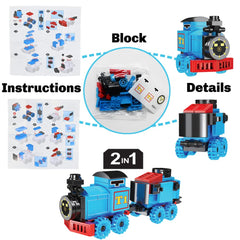 Train pieces form a giant, connected train for collaborative play